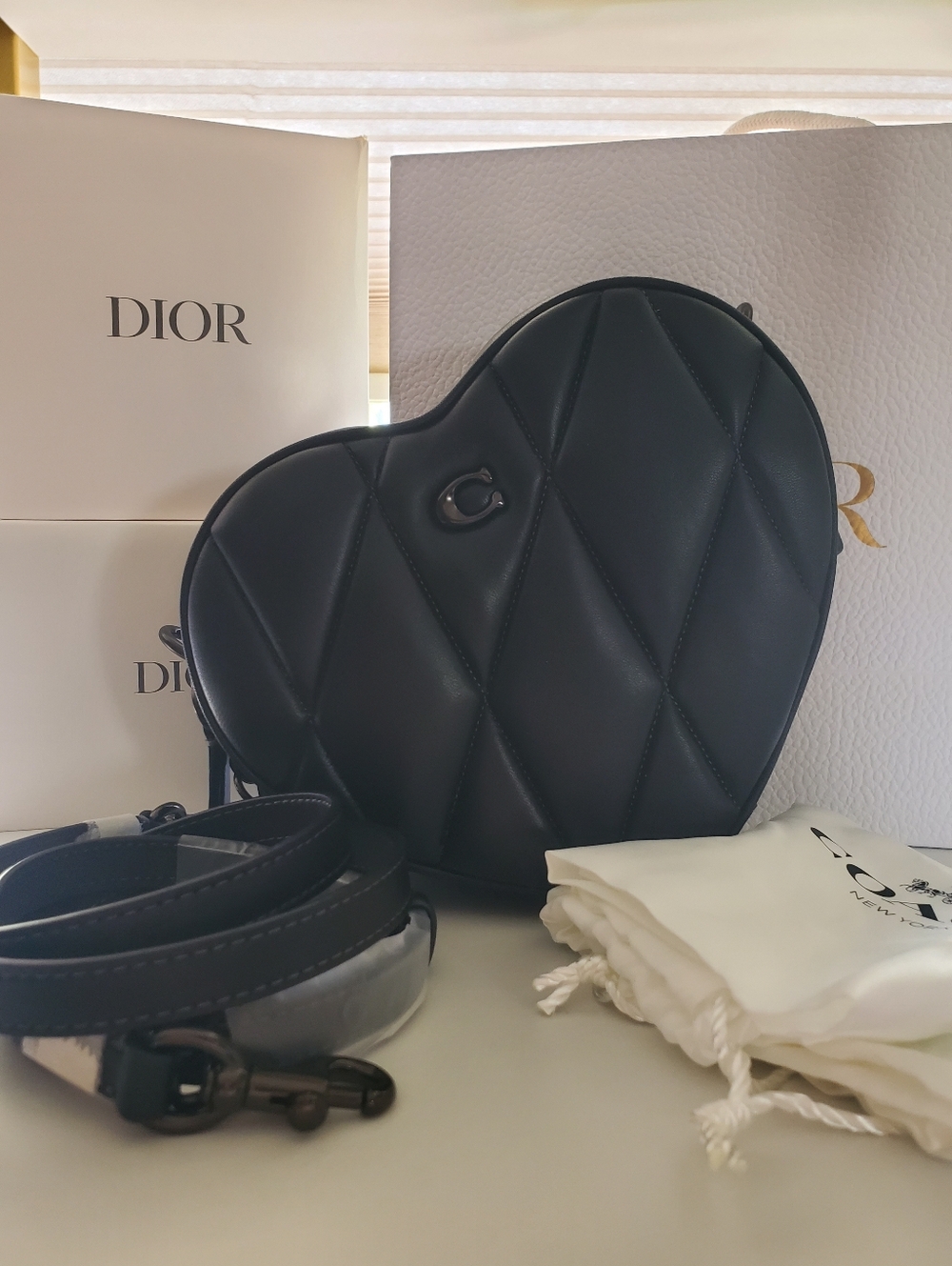 RESERVED COACH Black Quilted Heart Crossbody Bag - RETAIL- FULL INCLUSION - READ - Picture 13 of 16